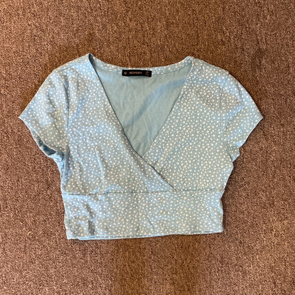 Light blue crop top